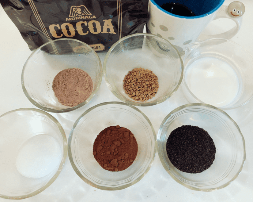 インスタントコーヒーにココア粉を混ぜるカフェモカの基本レシピ 材料の割合など Coffeeroom